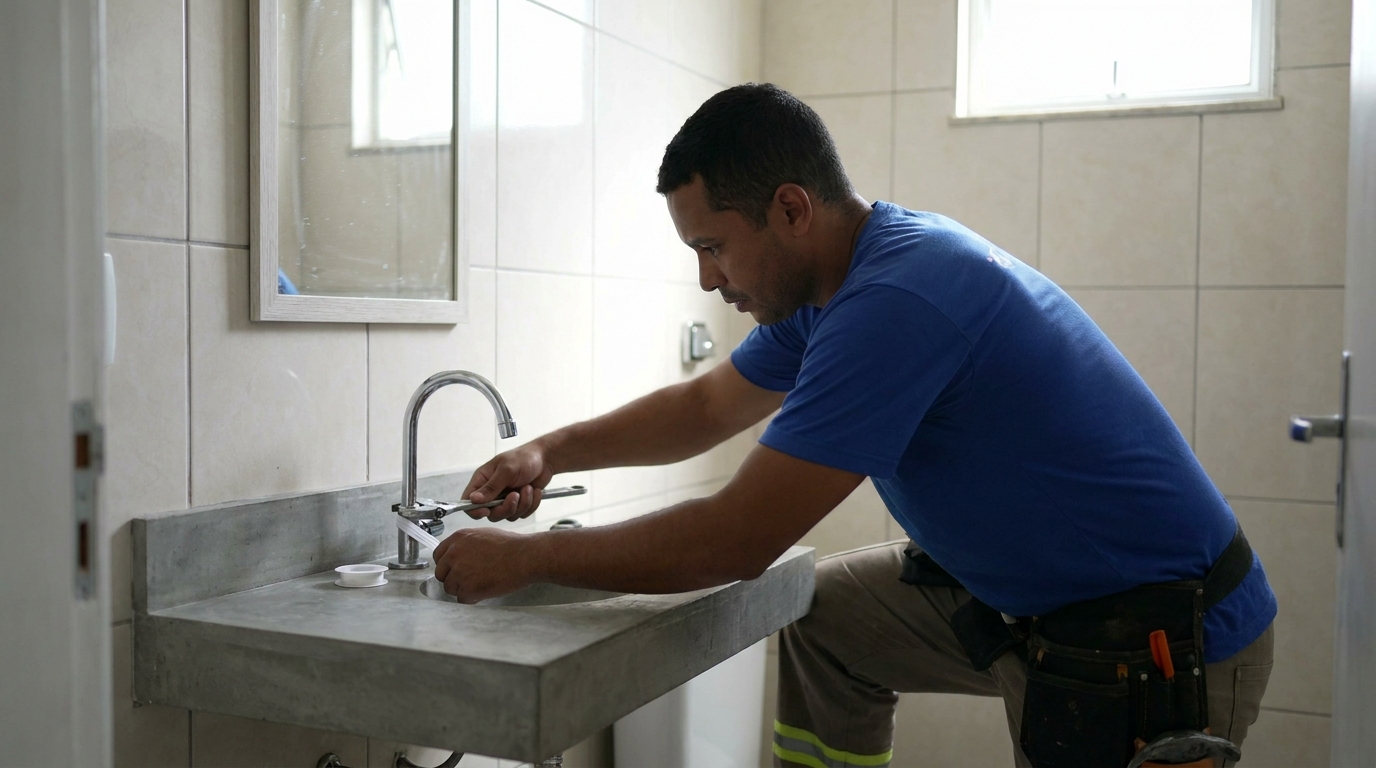 Fixação de torneira de bancada em Americana-SP